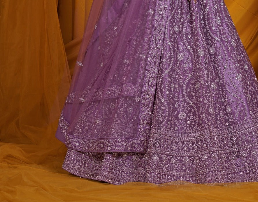 New Semi Stitiched Netted Lehenga Choli