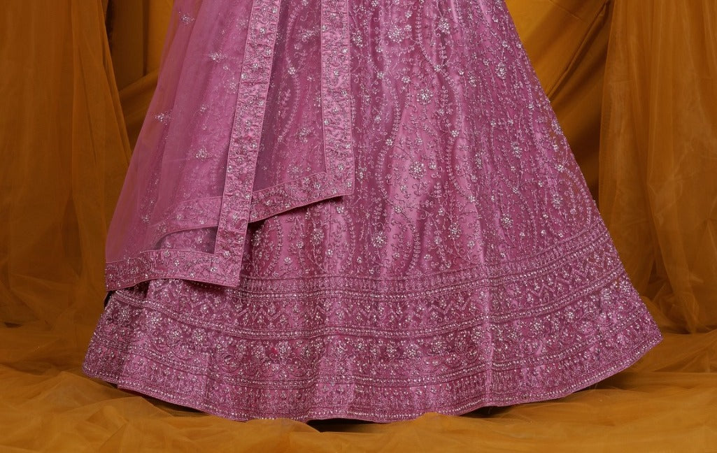 New Semi Stitiched Netted Lehenga Choli