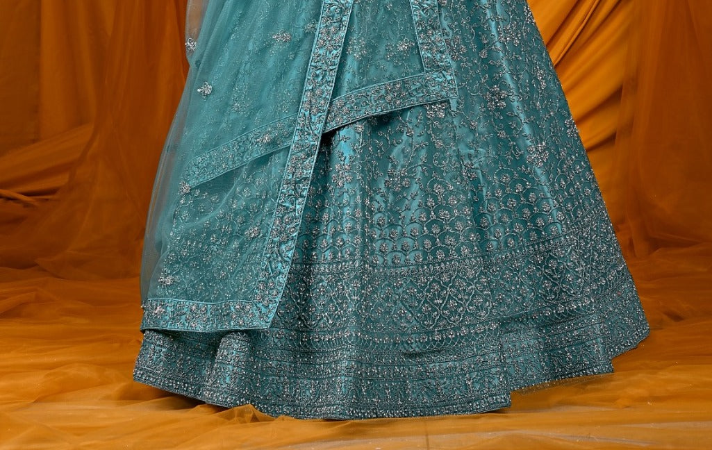 New Semi Stitiched Netted Lehenga Choli