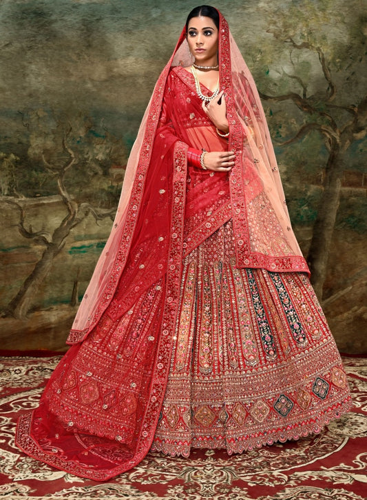 New Semi Stitiched Netted Lehenga Choli