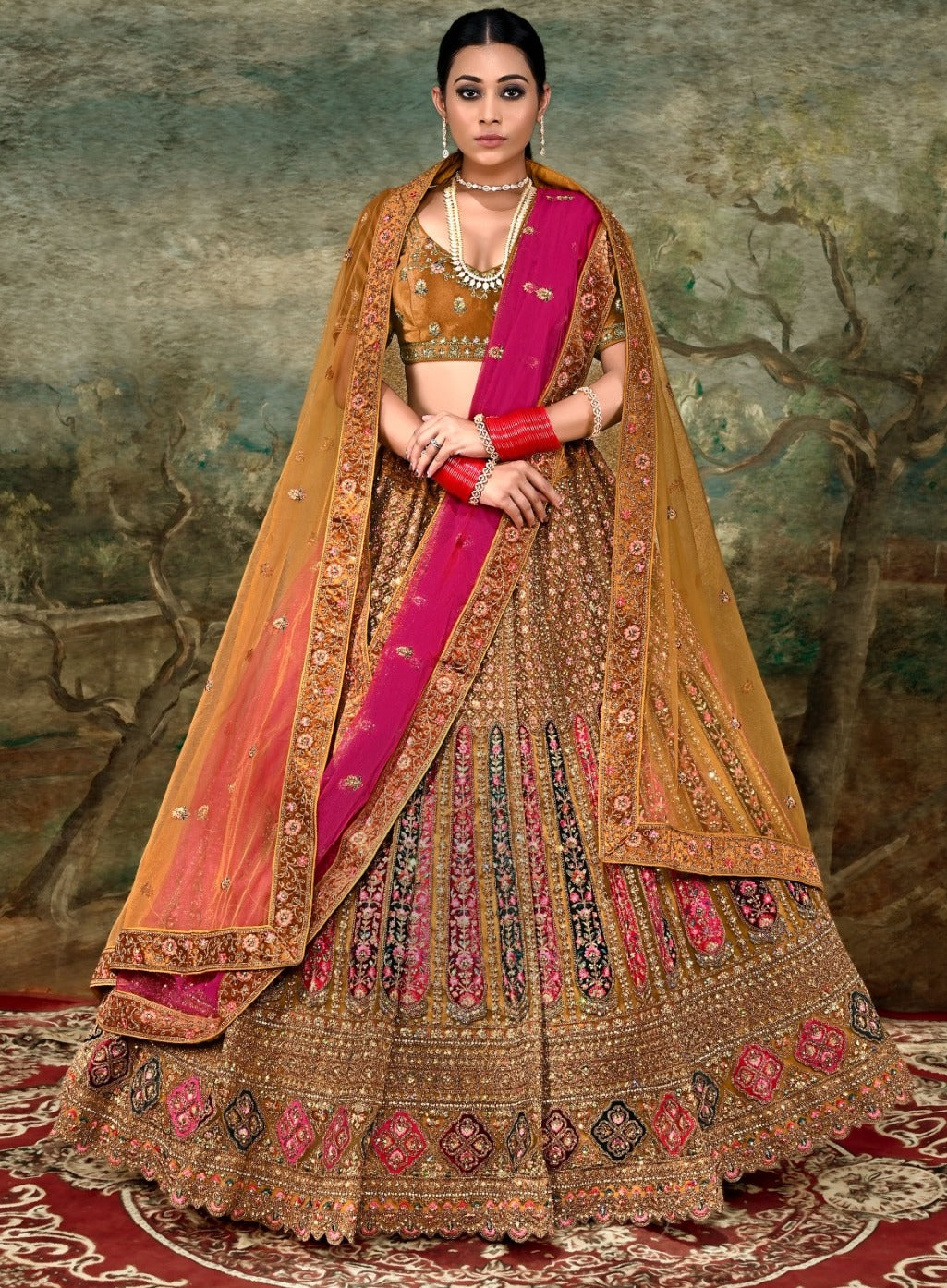 New Semi Stitiched Netted Lehenga Choli