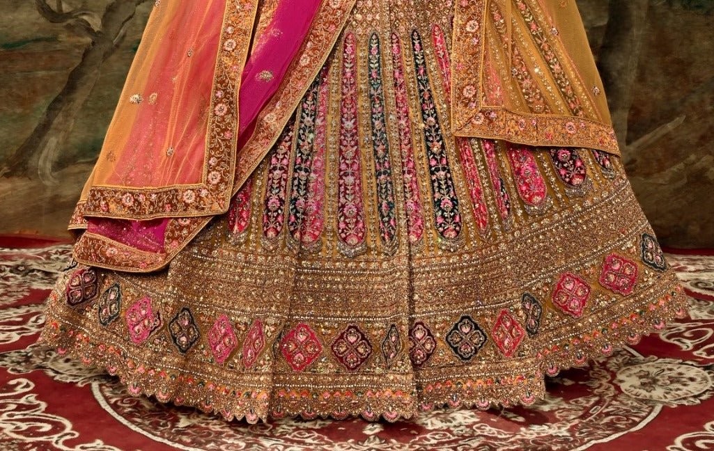 New Semi Stitiched Netted Lehenga Choli