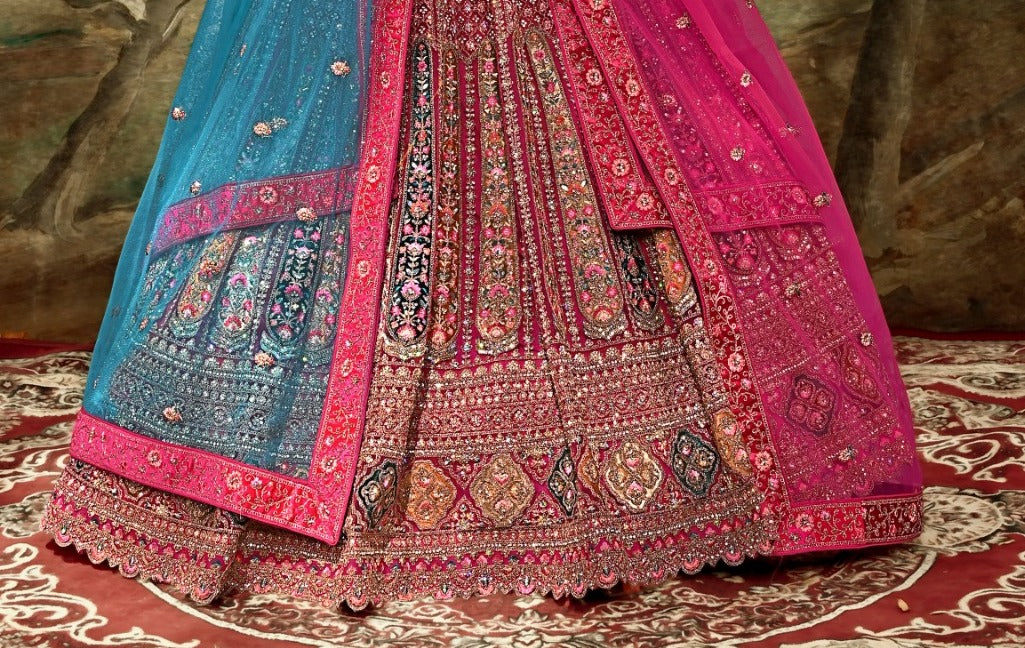 New Semi Stitiched Netted Lehenga Choli