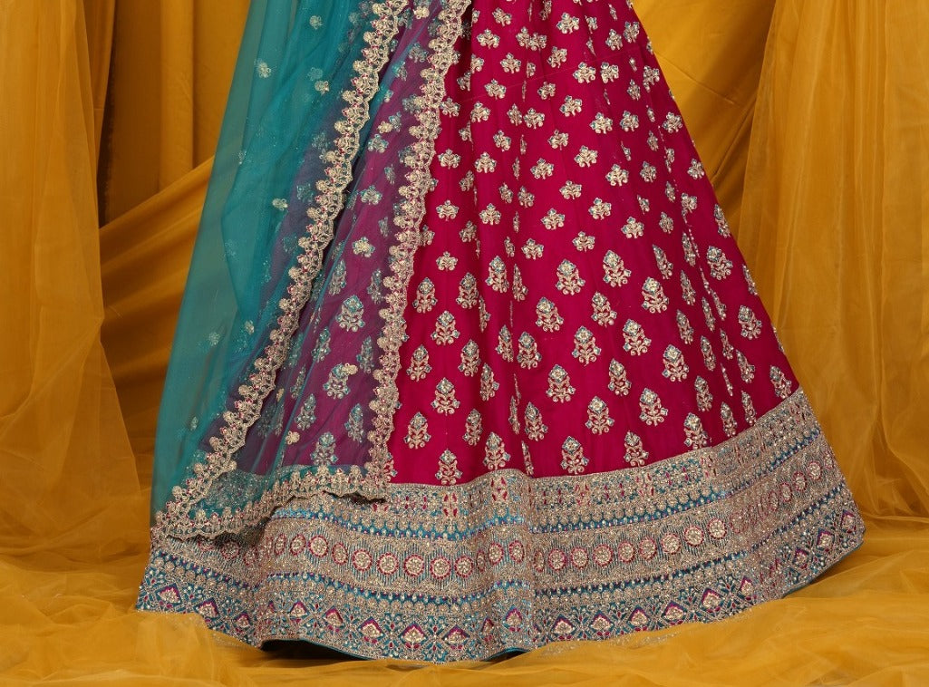 New Semi Stitiched Netted Lehenga Choli