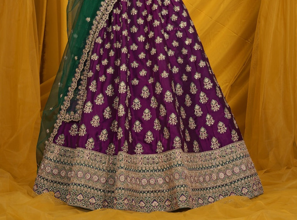 New Semi Stitiched Netted Lehenga Choli