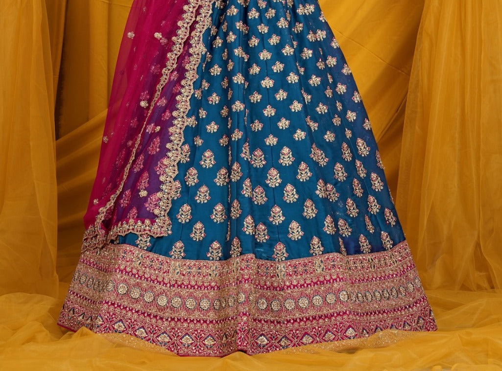 New Semi Stitiched Netted Lehenga Choli