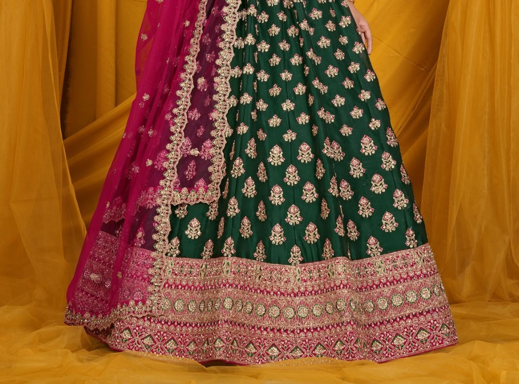 New Semi Stitiched Netted Lehenga Choli