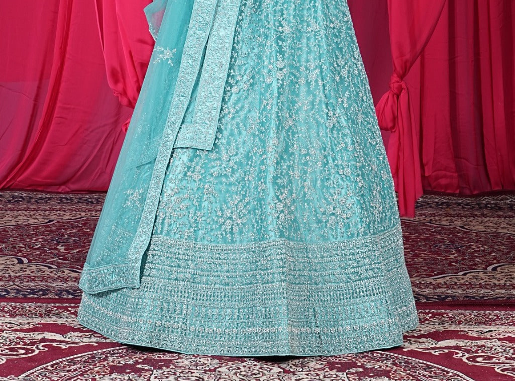 New Semi Stitiched Netted Lehenga Choli