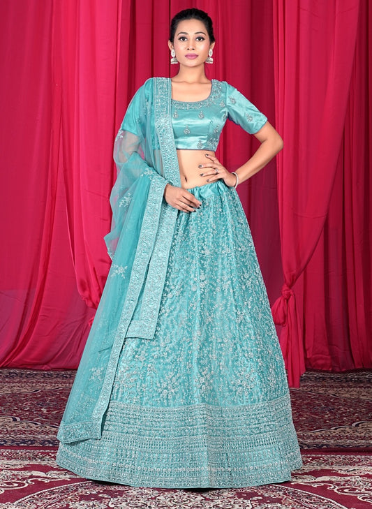 New Semi Stitiched Netted Lehenga Choli