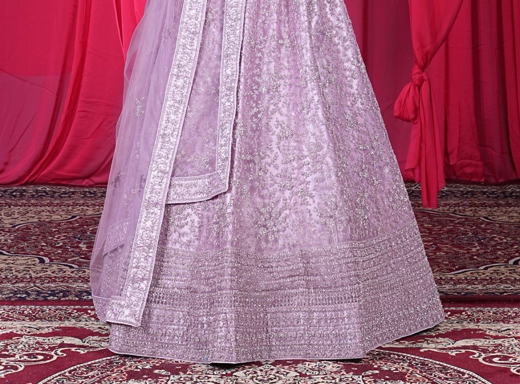 New Semi Stitiched Netted Lehenga Choli