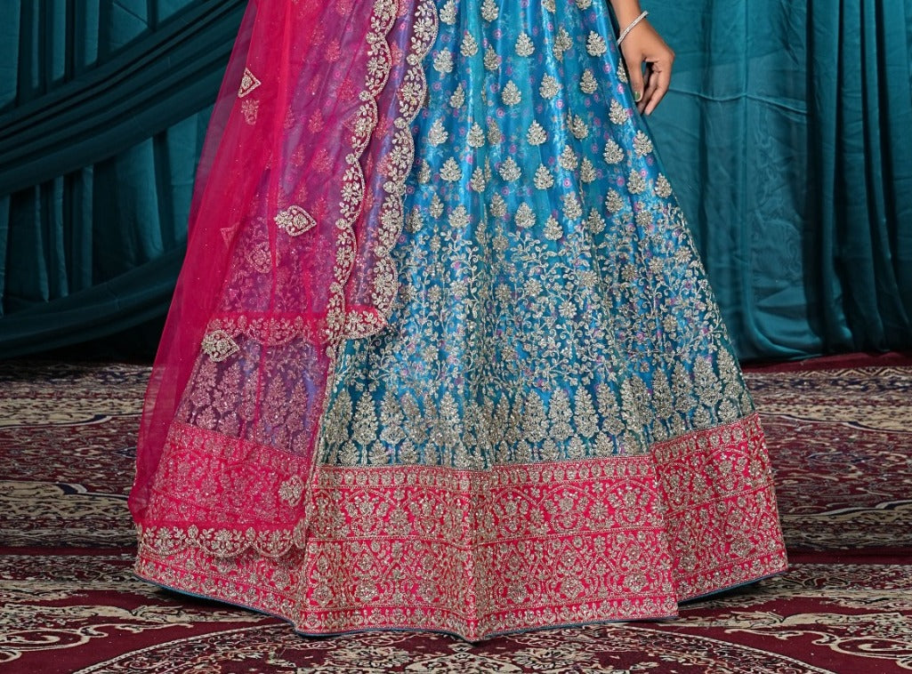 New Semi Stitiched Netted Lehenga Choli