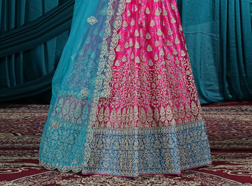 New Semi Stitiched Netted Lehenga Choli