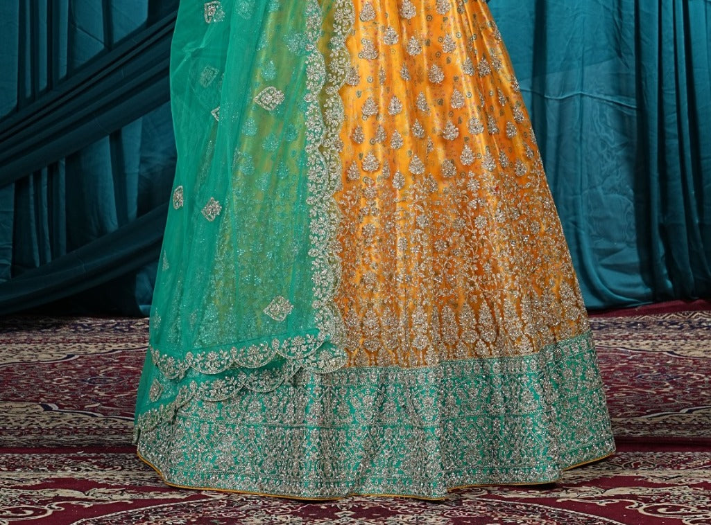 New Semi Stitiched Netted Lehenga Choli