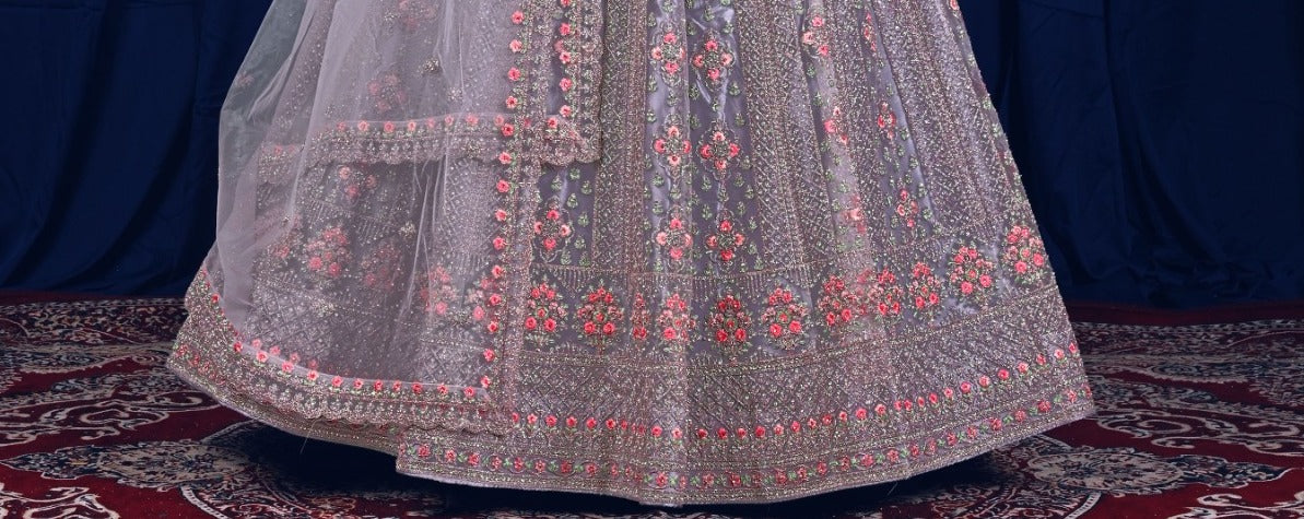 New Semi Stitiched Netted Lehenga Choli