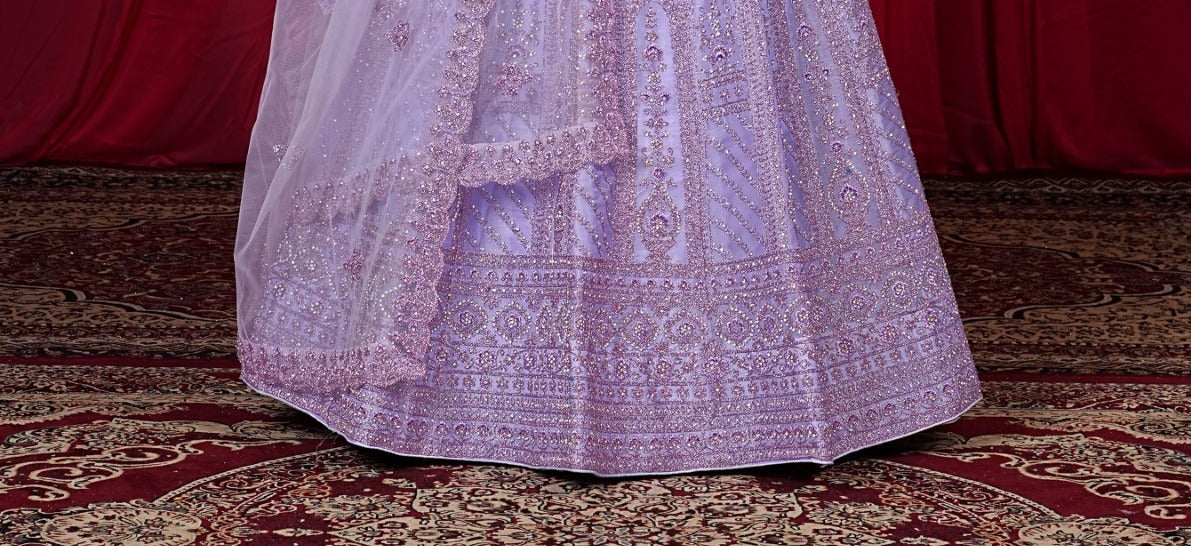 New Semi Stitiched Netted Lehenga Choli