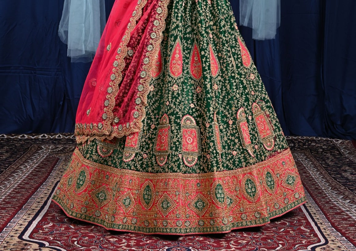 New Semi Stitiched Netted Lehenga Choli