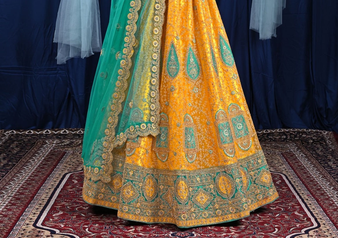 New Semi Stitiched Netted Lehenga Choli