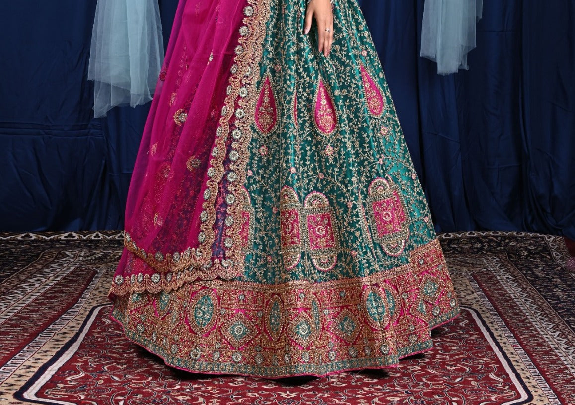 New Semi Stitiched Netted Lehenga Choli