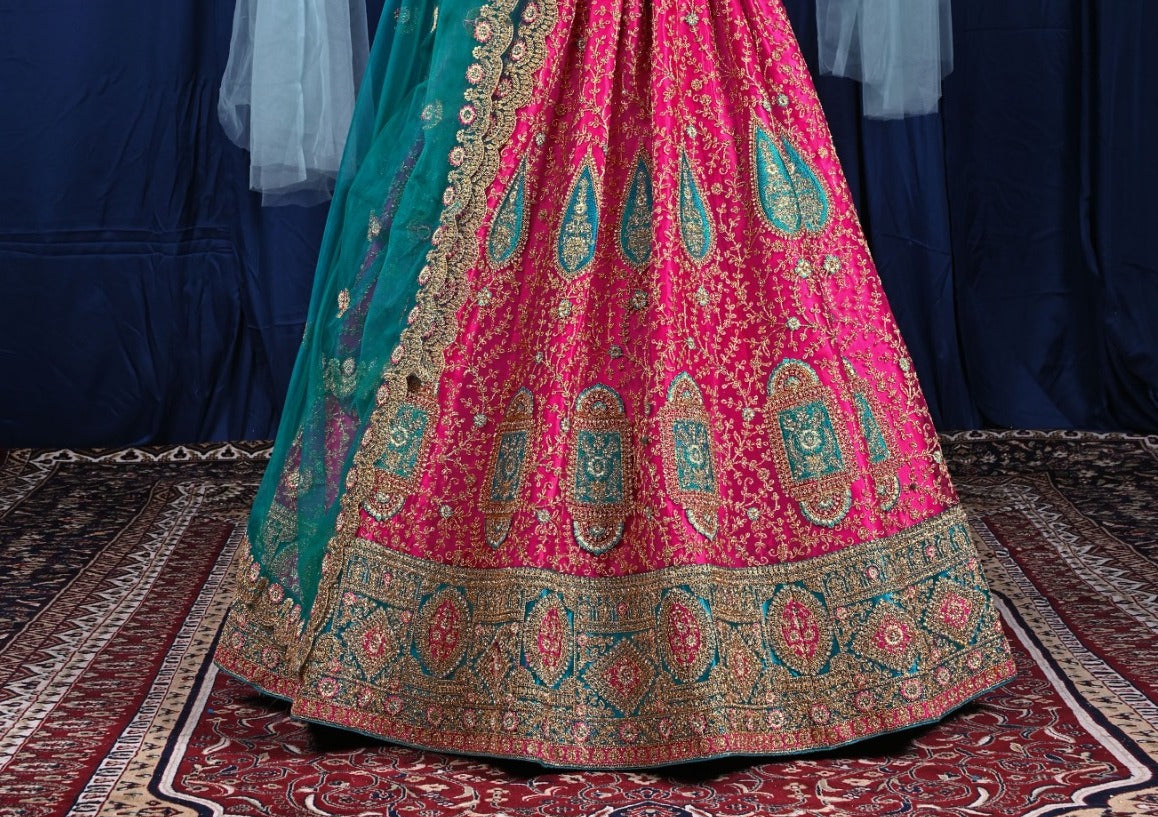 New Semi Stitiched Netted Lehenga Choli