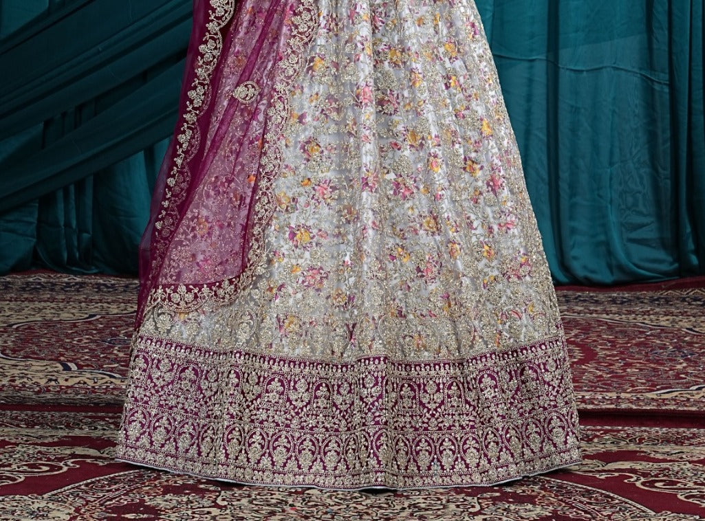 New Semi Stitiched Netted Lehenga Choli