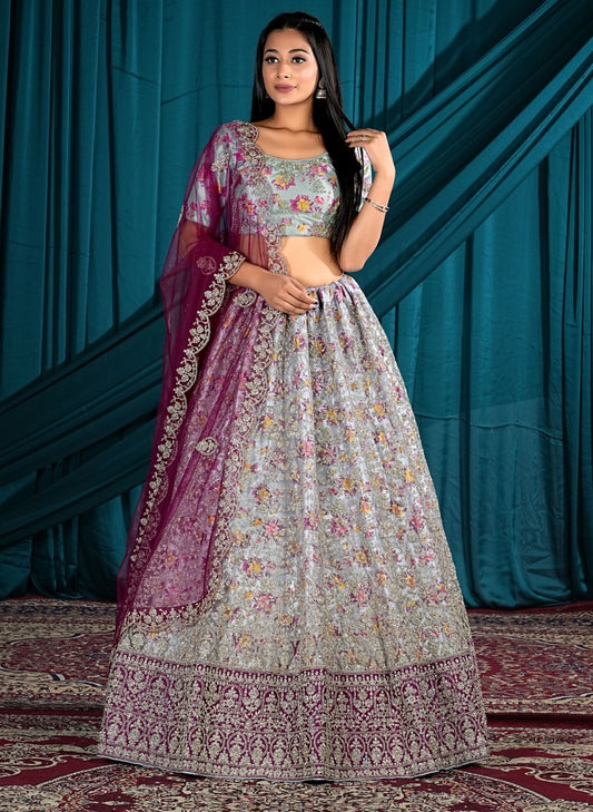 New Semi Stitiched Netted Lehenga Choli