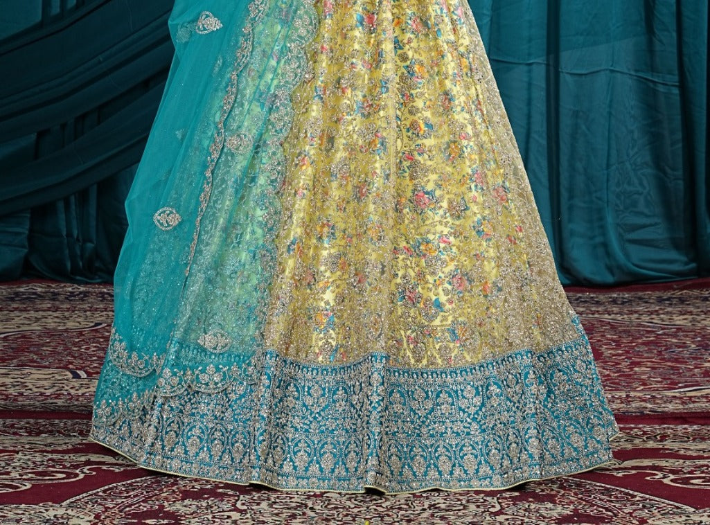 New Semi Stitiched Netted Lehenga Choli