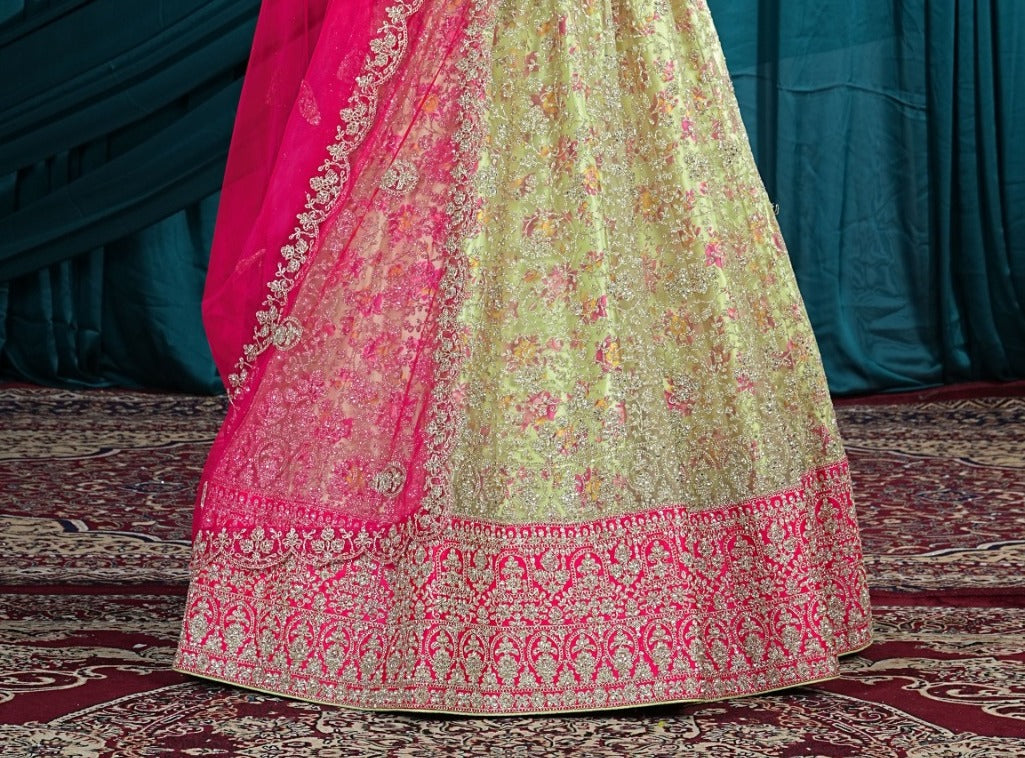 New Semi Stitiched Netted Lehenga Choli