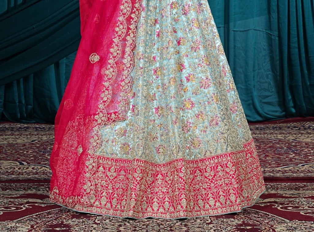 New Semi Stitiched Netted Lehenga Choli