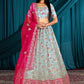 New Semi Stitiched Netted Lehenga Choli