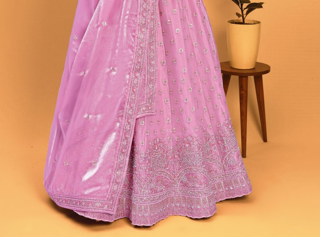 New Semi Stitiched Netted Lehenga Choli