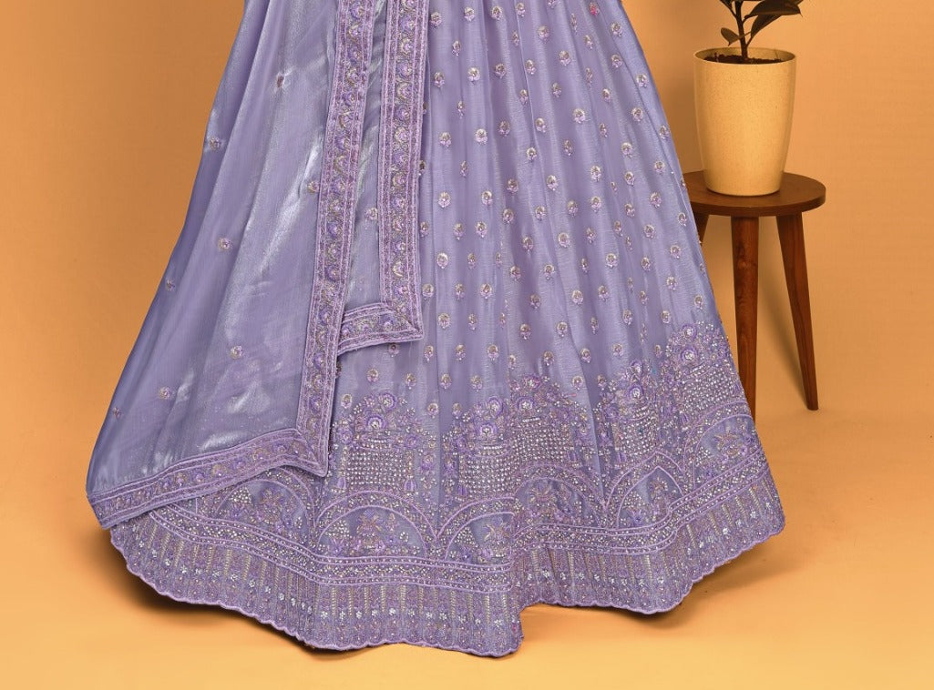 New Semi Stitiched Netted Lehenga Choli