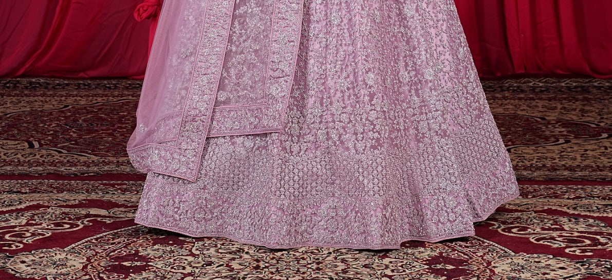 New Semi Stitiched Netted Lehenga Choli