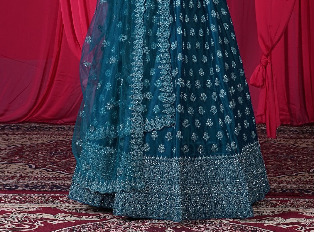 New Semi Stitiched Netted Lehenga Choli