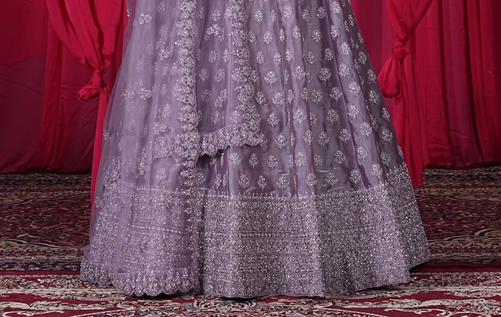 New Semi Stitiched Netted Lehenga Choli