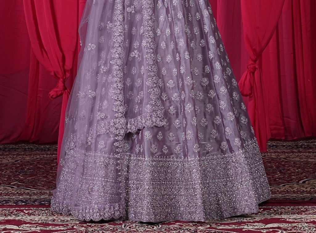 New Semi Stitiched Netted Lehenga Choli