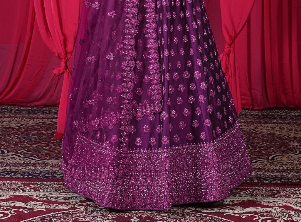 New Semi Stitiched Netted Lehenga Choli