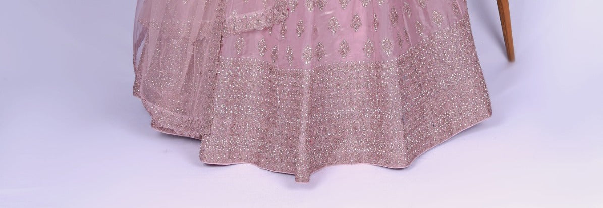 New Semi Stitiched Netted Lehenga Choli