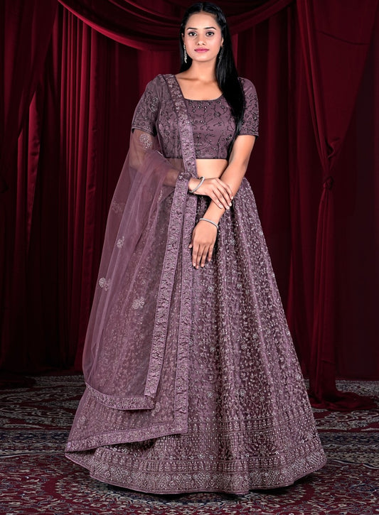 New Semi Stitiched Netted Lehenga Choli