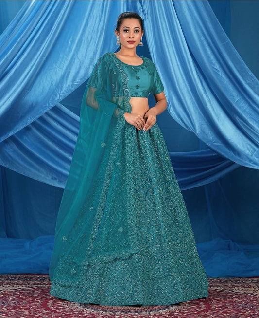 Latest Semi Stitched NettedLehenga Choli