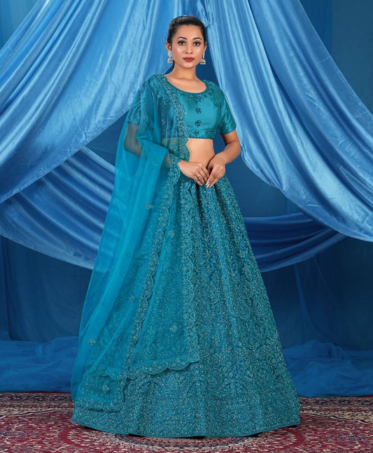 Latest Semi Stitched NettedLehenga Choli