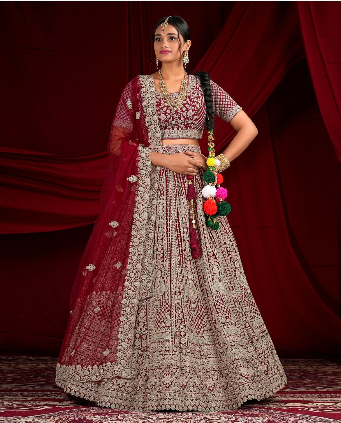 Latest Semi Stitched Netted Lehenga Choli