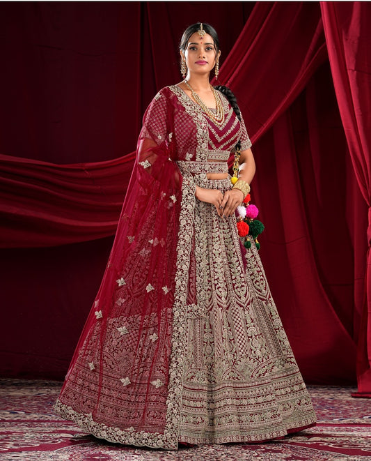 Latest Semi Stitched Netted Lehenga Choli