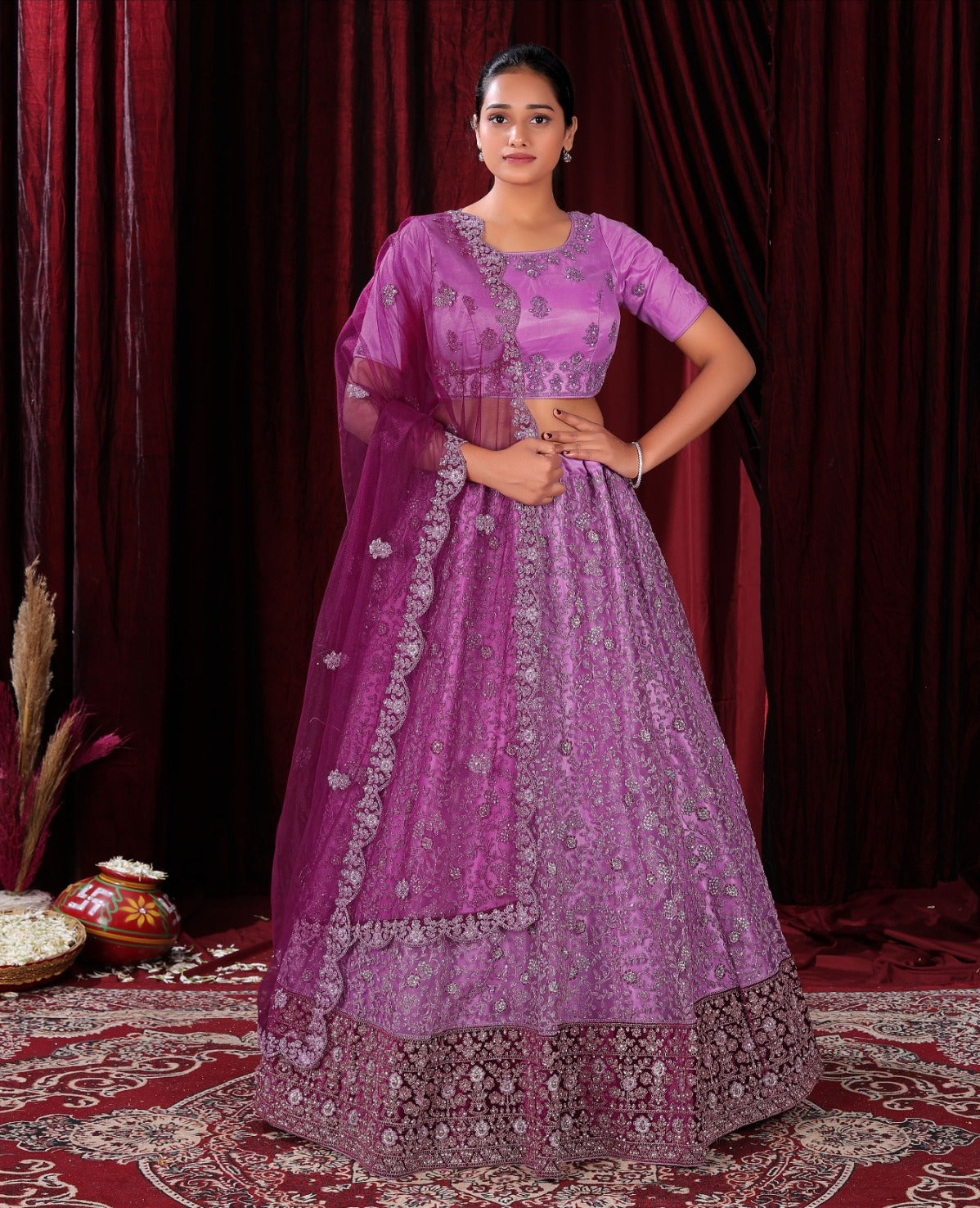 Latest Semi Stitched Netted Lehenga Choli