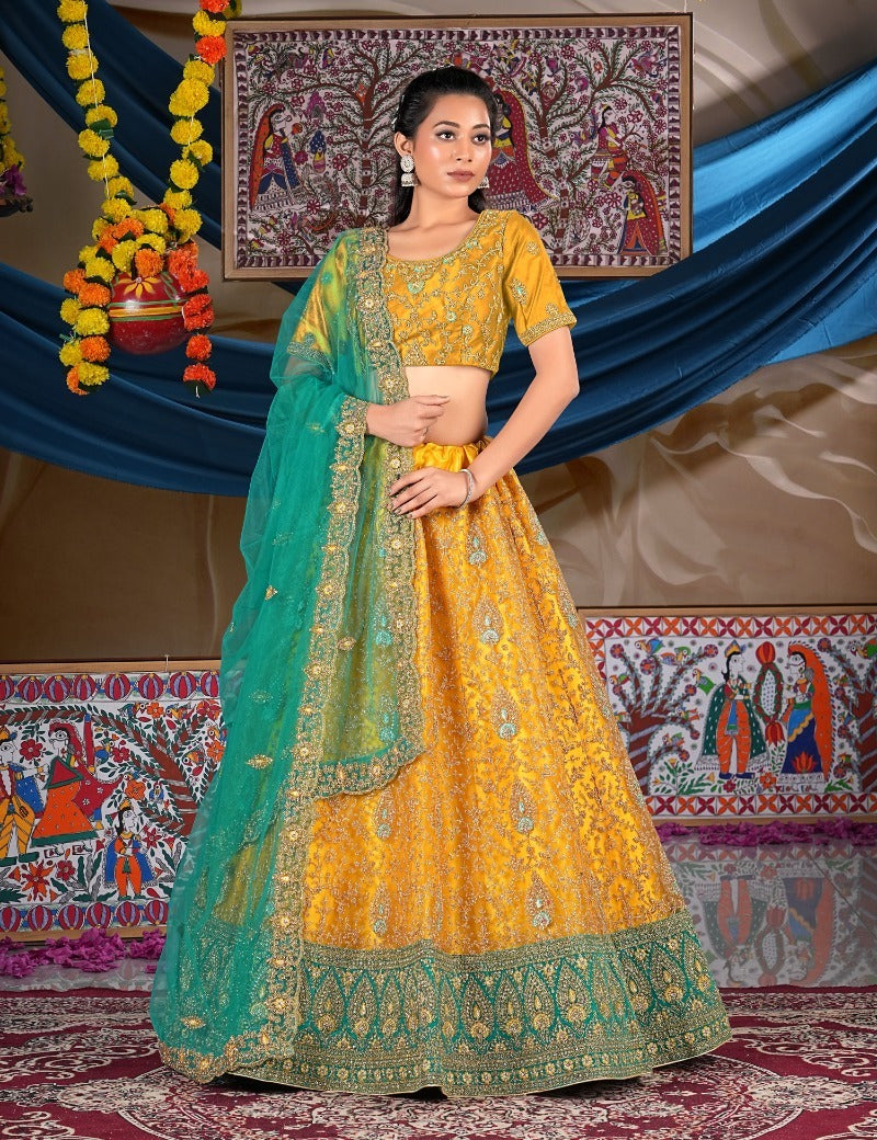 Latest Semi Stitched Netted Lehenga Choli