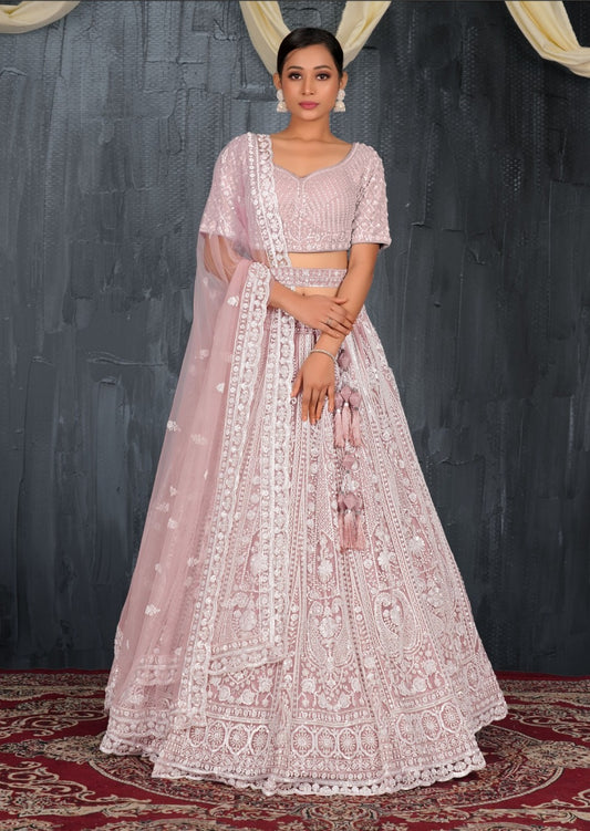 New Semi Stitiched Netted Lehenga Choli