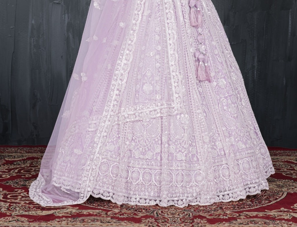 New Semi Stitiched Netted Lehenga Choli