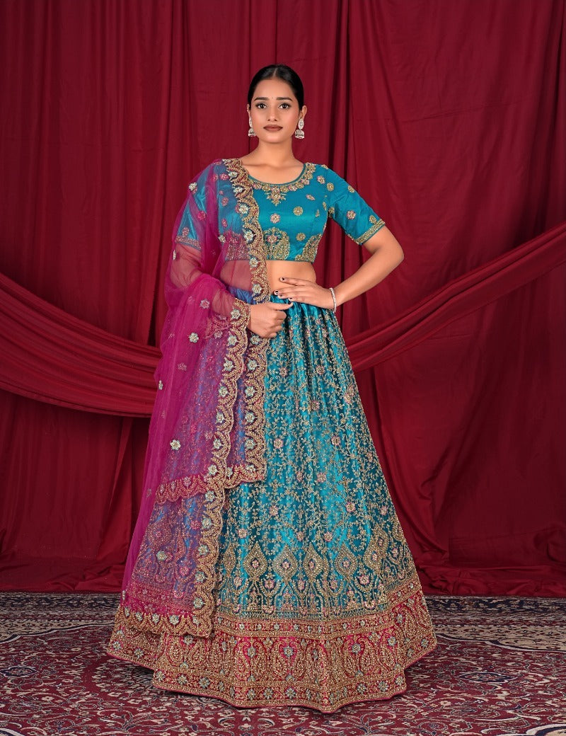 Latest Semi Stitched Netted Lehenga Choli