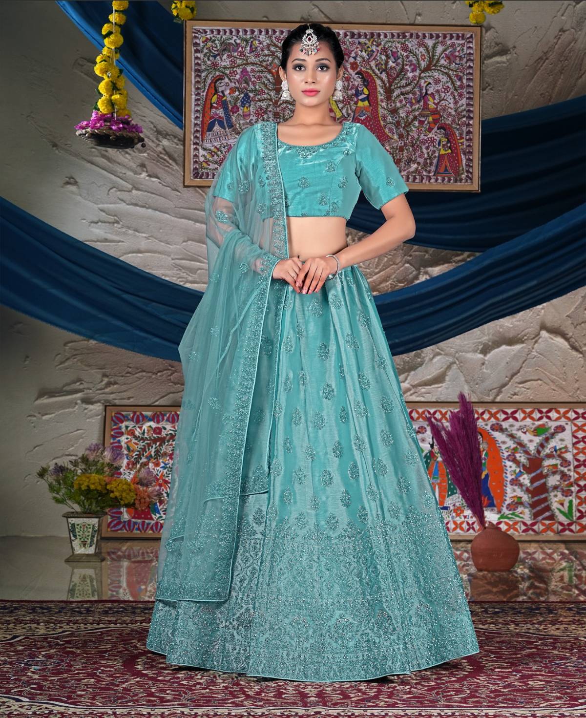 Latest Semi Stitched Netted Lehenga Choli