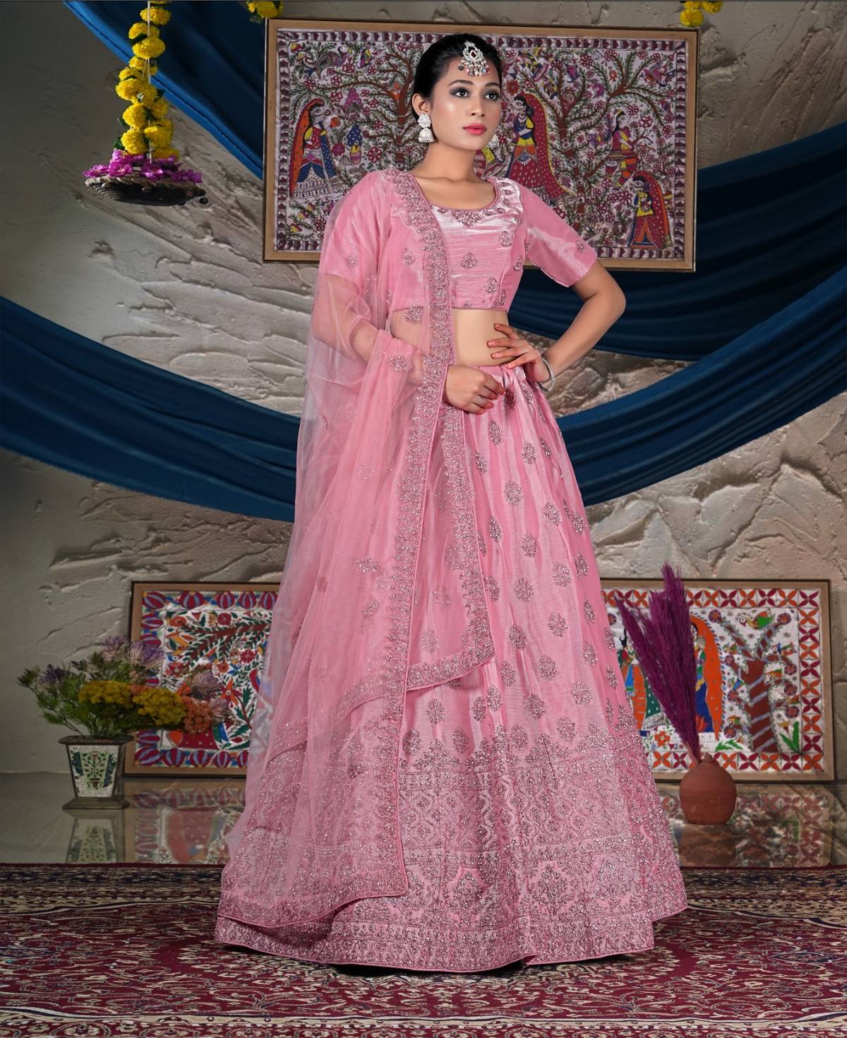 Latest Semi Stitched Netted Lehenga Choli