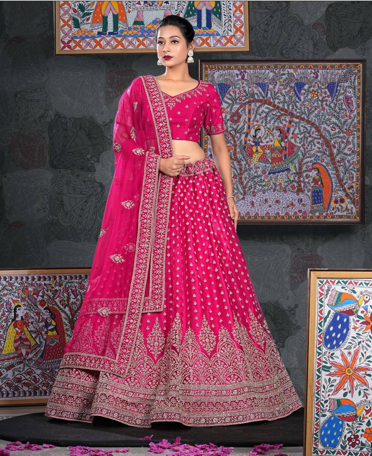 Latest Semi Stitched Netted Lehenga Choli